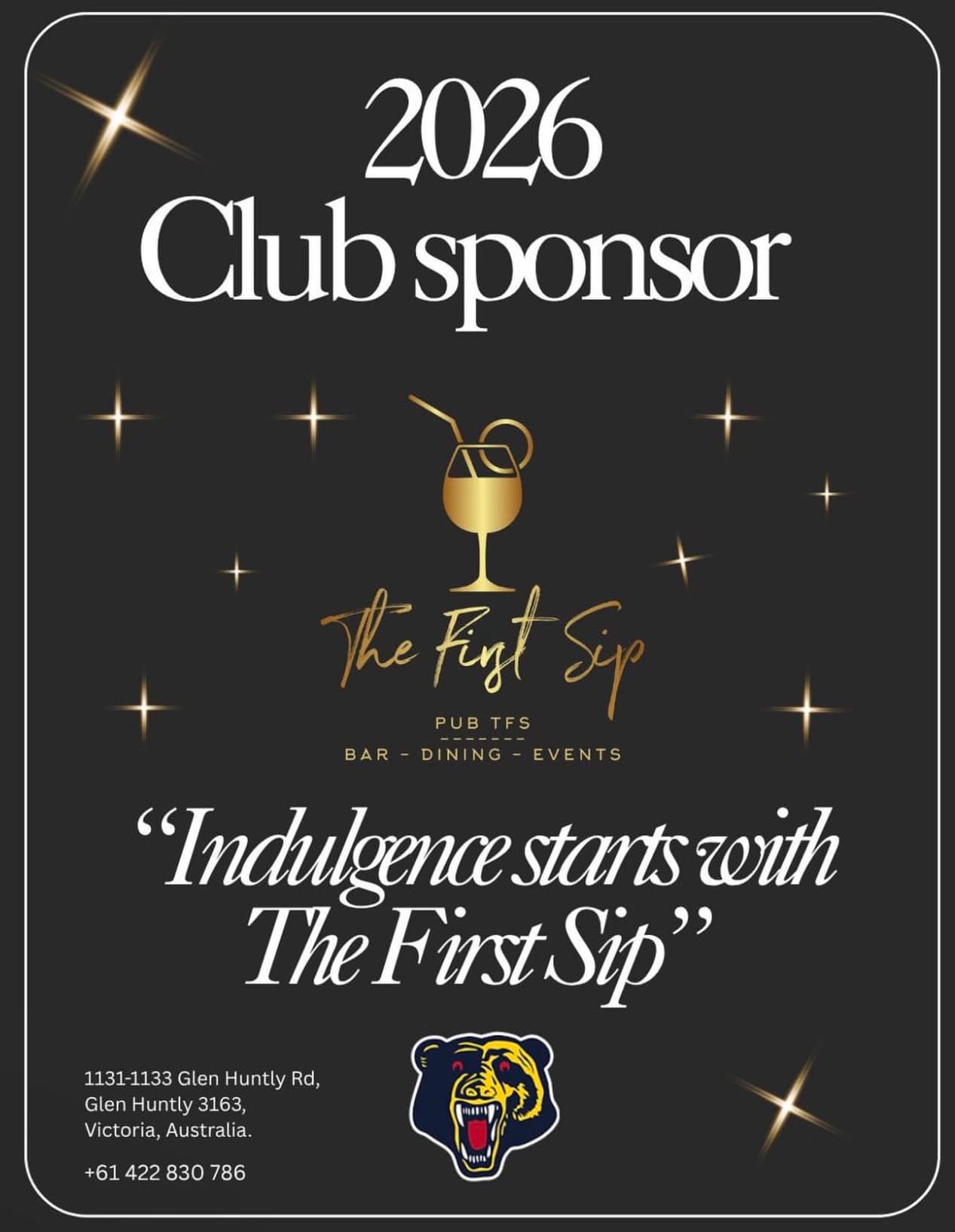 2026 Club Sponsor — The First Sip